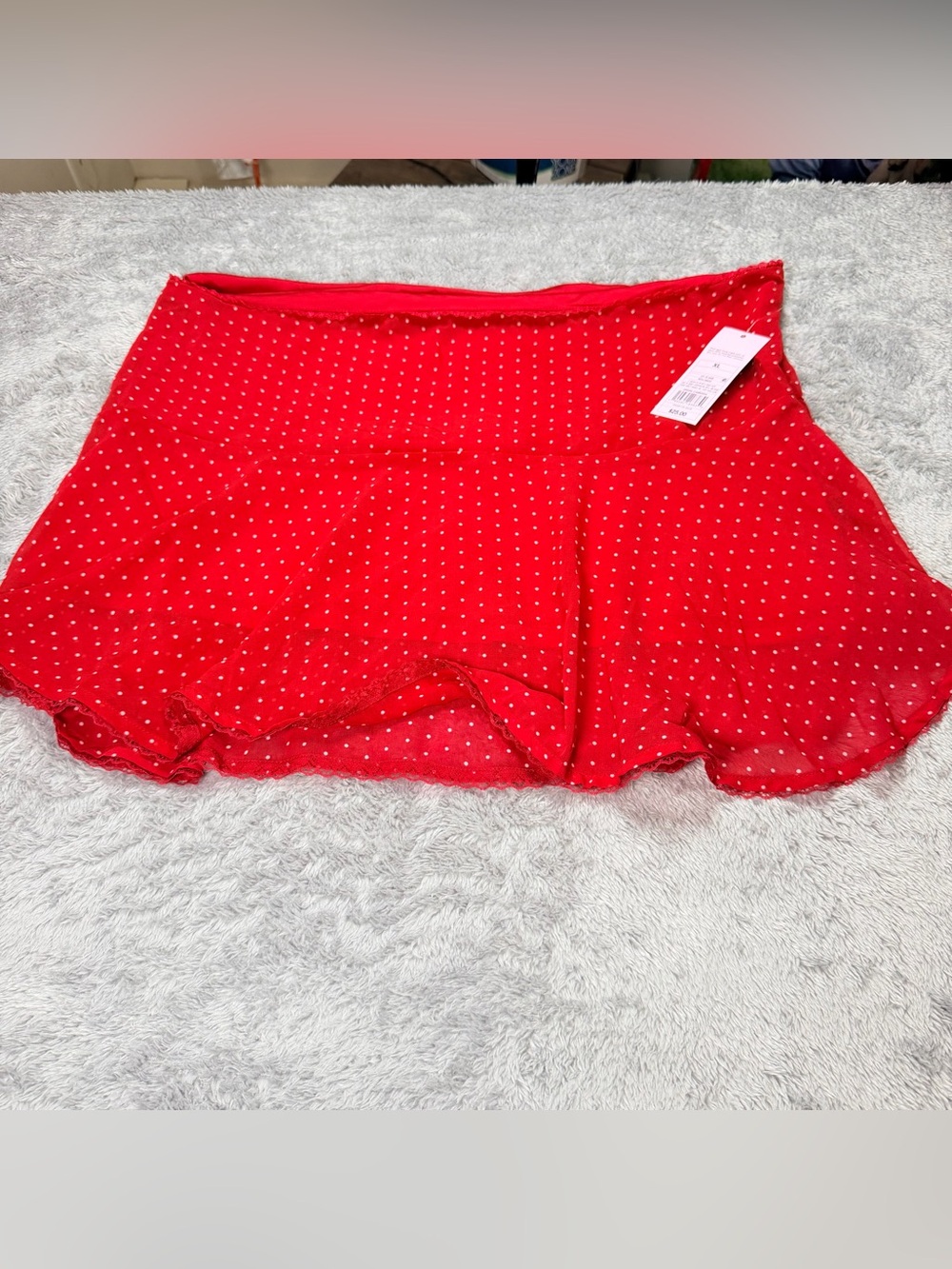 wild fable Red Mini Skater Skirt with White Polka Dots